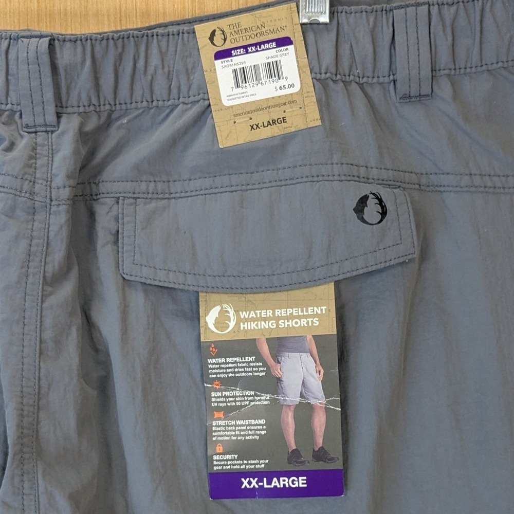 American Outdoorsman Mens Grey Water Repellent Hiking Shorts Size XXL New - Picture 4 of 10